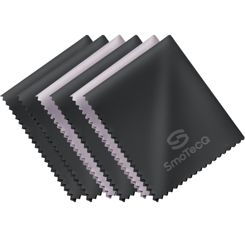 SmoTecQ Premium Microfiber Cleaning Cloths (6-Pack) - Ultra-Soft, Scratch-Free Cloths for Eyeglasses, Sunglasses, Camera Lenses, Screens & More - Washable & Reusable (6 Pack)