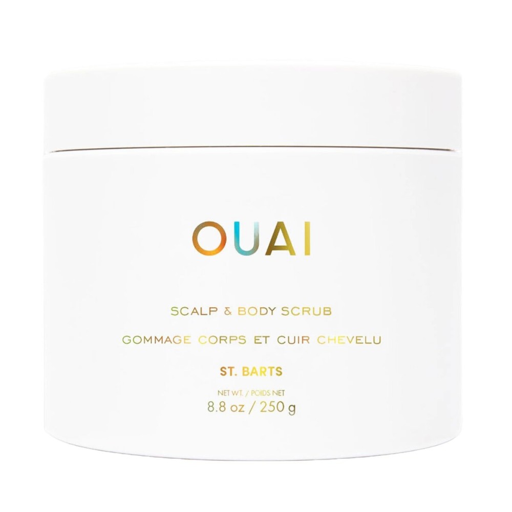 OUAI Scalp & Body Scrub, St. Barts - Exfoliating Body Scrub with Sugar & Coconut Oil Blend for Smooth, Moisturized Skin - Gentle Scalp Exfoliator for Removing Product Build Up (8.8 Oz)