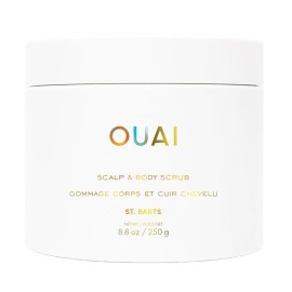 OUAI Scalp & Body Scrub, St. Barts - Exfoliating Body Scrub with Sugar & Coconut Oil Blend for Smooth, Moisturized Skin - Gentle Scalp Exfoliator for Removing Product Build Up (8.8 Oz)