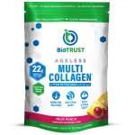 BioTrust Ageless Multi Collagen Peptides Powder - 5 Types (I, II, III, V, X) - Fruit Punch Collagen Powder for Women & Men - Hydrolyzed Protein - Grass Fed Beef, Fish, Chicken, Eggshell Membrane