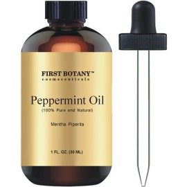 First Botany, 100% Pure Peppermint Oil - Premium Peppermint Essential Oil for Aromatherapy, Massage, Topical & Household Uses - 1 fl oz