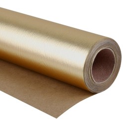 WRAPAHOLIC Gold Wrapping Paper Roll - Mini Roll - 17 Inch x 16.5 Feet - Basic Texture Matte Gold for Birthday, Holiday, Wedding, Baby Shower