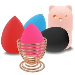 Makeup Sponge Holder Set,Makeup Blending Sponge Storage Drying Rack and Cute Silicon Sponge Carrying Travel Case with 4 Pieces Makeup Sponge Egg for Liquid and Powder