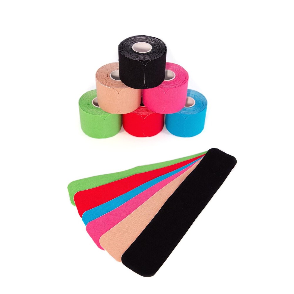 axion Kinesiology Tape PRECUT Mix Set | 120 Pre-Cut Multicolored Sport Tape Strips 10 x 2 in - on 6 Rolls | Waterproof  Skin-Friendly  Elastic | Kinesiology Tapes Ideal for Sports