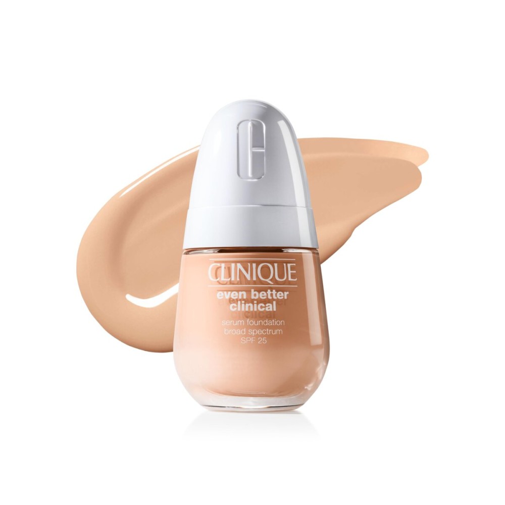 Clinique Even Better Clinical Serum Liquid Foundation SPF 25 With Vitamin C, Salicylic Acid + Hyaluronic Acid For Combination to Oily Skin Types | Full Coverage + Matte Finish, Cream Chamois, 1 Fl Oz
