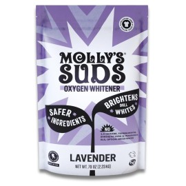 Molly\'s Suds Oxygen Whitener | Powerful Bleach Alternative, Chlorine Free & Color Safe | Brightens Whites and Removes Stains (Lavender Essential Oil - 79 oz)