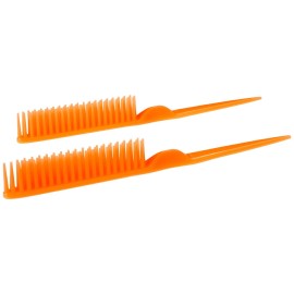 CocoBlack Naturals 3 Row Styling Comb For Detangling, Defining And Separating Curls (Orange)