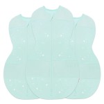 Happiest Baby Sleepea 5-Second Swaddle - 100% Organic Cotton Baby Swaddle Blanket - Doctor Designed Promotes Healthy Hip Development - 3-Pack Bundle (Teal Stars, S, M, L)
