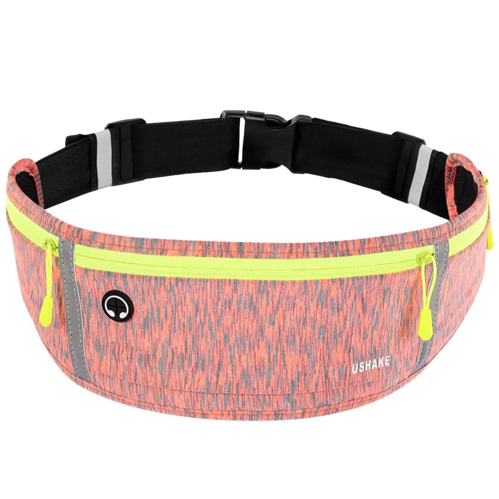 USHAKE Slim Running Belt, Workout Fanny Pack for Men Women,Exercise Waist Pack for Apple iPhone Holder, Runner Belt for Running Walking Cycling Camping Gym