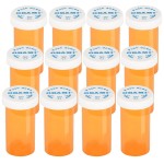 Plastic Medicine Pill Bottles with Child Resistant Caps - Push Down and Turn - Prescription Vial, Medicine Container, Pill Cases Dispenser Organizers (12pcs, 13 Dram)