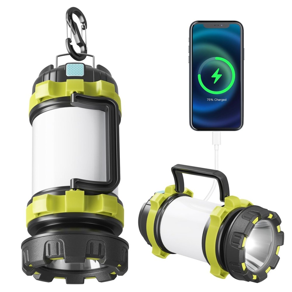 Camping Lantern Rechargeable, Alpswolf Led Lantern Camping Flashlight with 4000 Capacity, 6 Modes, IPX4 Waterproof, Portable Rechargeable Lanterns for Power Outage, Hiking Hurricane Outdoor
