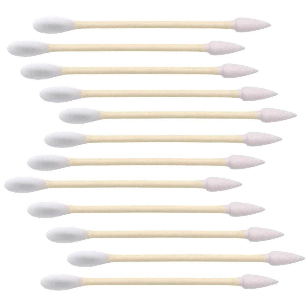 1000 Count Organic Bamboo Cotton Swabs - Pointy/Round Head Biodegradable Wooden Cotton Buds for Ear, Plastic Free Double Ear Cotton Sticks for Cleaning, Makeup