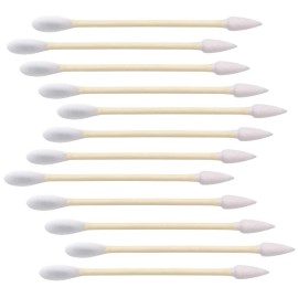 1000 Count Organic Bamboo Cotton Swabs - Pointy/Round Head Biodegradable Wooden Cotton Buds for Ear, Plastic Free Double Ear Cotton Sticks for Cleaning, Makeup