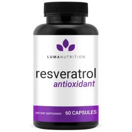 Luma Nutrition High Purity Resveratrol Supplement - 98% Trans-Resveratrol - Antioxidant - Resveratrol Capsules - Vegan & Gluten-Free - 60 Capsules