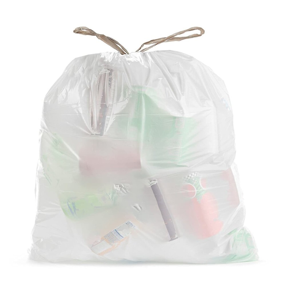 Ultrasac 18 Gallon 2.0 MIL White Drawstring Trash Bags - 25 x 28 - Pack of 50 - For Home, Outdoor, Industrial, & Commercial