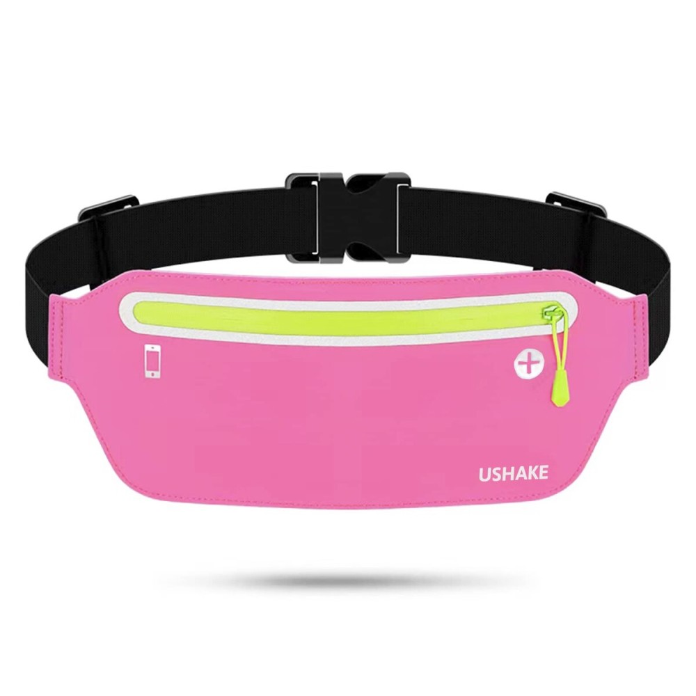 USHAKE Slim Running Belt, Ultra Light Bounce Free Waist Pouch Fitness Workout Belt Sport Waist Pack Exercise Waist Bag for Apple iPhone Samsung in Running Gym Marathon Cycling(04P)