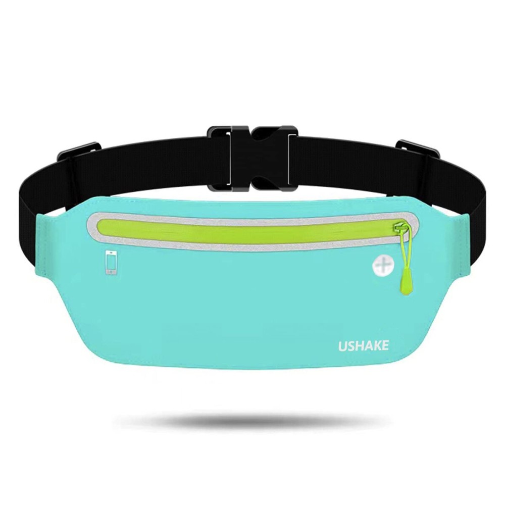 USHAKE Slim Running Belt, Ultra Light Bounce Free Waist Pouch Fitness Workout Belt Sport Waist Pack Exercise Waist Bag for Apple iPhone Samsung in Running Gym Marathon Cycling(04MB)