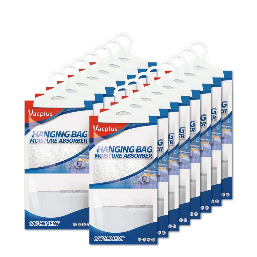 Vacplus Moisture Absorbers Packets, Fragrance Free 15 Pack, Humidity Packs, Dessicant Packets, Hanging Closet Dehumidifier Bags, Odor Eliminator for Bathroom 9.8OZ