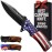 Spring Assisted Patriotic American USA Flag Knife - 3.66 Sharp Blade - Folding Pocket Knives with Glass Breaker & Pocket Clip - for Men Women Hunting Camping Military Survival Hiking Work EDC 0207 F