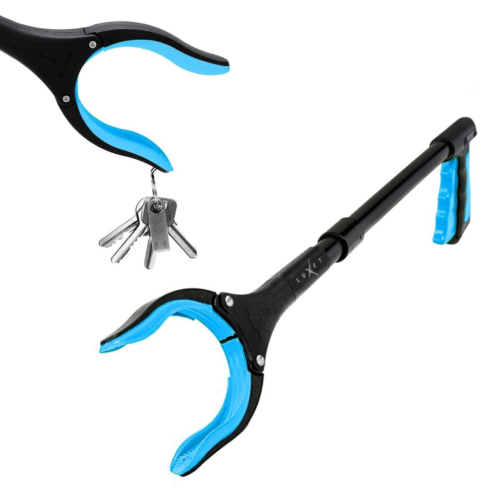 Grabber Tool 19 Aluminum Magnetic Claw, Rotating Lightweight Foldable Reacher Grabber Pickup Tool, Gripper Grabbers for Elderly Grab it Reaching Tool Trash Picker Grabber, Blue, by Luxet