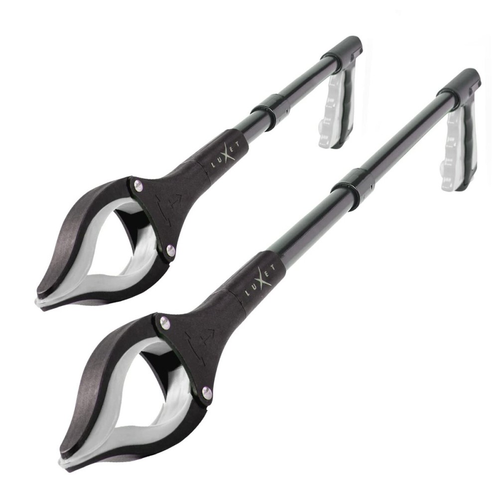 Grabber Reacher Tool - 2 Pack - Updated Version Long 19/32 Inch Foldable Pick Up Stick - Strong Grip Magnetic Tip Lightweight Trash Picker Claw Reacher Grabber Tool for Elderly Reaching, Luxet (Gray)