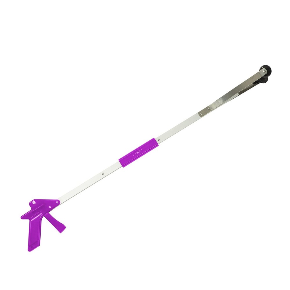 Grabber Tool 32 Suction Cup Grip Heavy Duty Aluminum Claw, Lightweight Foldable Reacher Grabber Pickup Tool, Gripper Grabbers for Elderly Grab it Reaching Tool Trash Picker Grabber, Pink, by Luxet