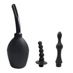 Abyclean Anal Douche Enema Bulb Vaginal Douche Enema Cleaner for Womens or Mans Health, Black 500ml (3 Nozzle)