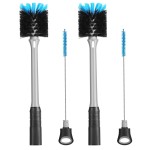 MOSOLAN 2-in-1 Bottle and Straw Cleaning Brush, Long Handle Water Bottle Cleaner Brush for Sports Bottles, Baby Bottles, Mugs, Straws, 2 Pack
