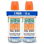 TheraBreath Whitening Mouthwash, Dazzling Mint, Dentist Formulated, 16 Fl Oz (2-Pack)