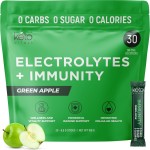 Keto Vitals Immunity Sugar Free Electrolytes Powder with Vitamin C, Ginger, Turmeric, & Elderberry - Boost Your Immune System and Rehydrate Your Body - Green Apple Flavor, 30 Count