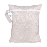 Bumkins Waterproof Wet Bag for Baby, Travel, Swim Suit, Cloth Diapers, Pump Parts, Pool, Beach, Gym Clothes, Toiletry, Hook to Stroller, Daycare, Zipper Reusable Wetdry Packing Pouch, Boho Beige