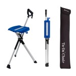 STEP2GOLD Ta-Da Chair Series 2- Portable Walking Stick, Cane with Seat, Foldable Chair, Hiking Stick, for Camping, Hiking, Lightweight Aluminum, Easy Carry, Anti-Slip (34.2/Blue)