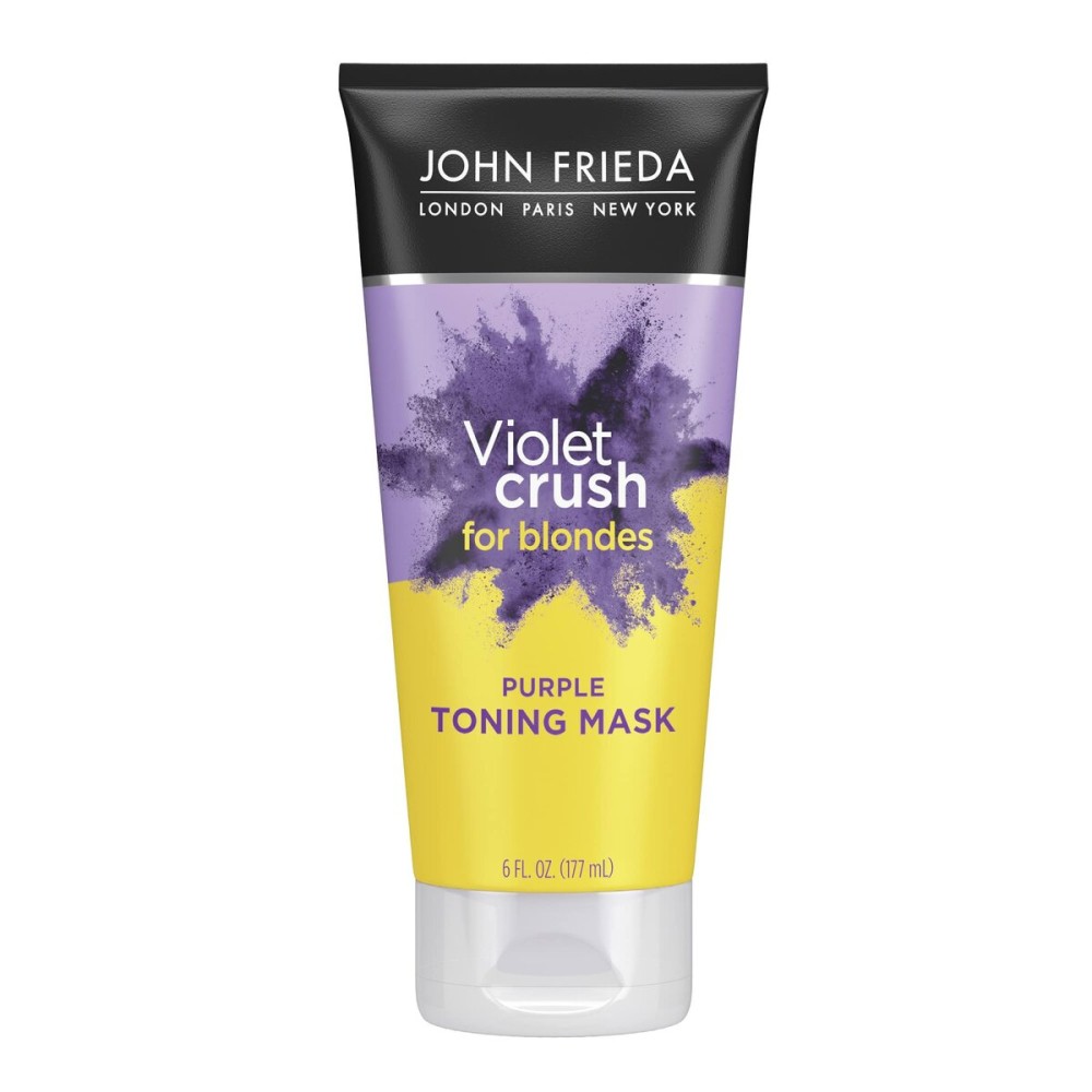 John Frieda Violet Crush Purple Toning Mask, Removes Brassy Tones, Smooths Damaged Hair Cuticles for Cooler, More Luminous, Salon-Fresh Blonde. Safe for Natural and Color-Treated Blonde Hair, 6 Oz