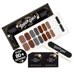 TOUGH GIRLS | 20 Exquisite Gel Nail Polish Strips w/Application Accessories - No UV/LED Lamp Required (Denim Blue & Rust)