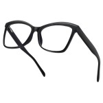 MEETSUN Oversized Cat Eye Blue Light Blocking Glasses Women Trendy Big Frame Computer Eyewear Cateye Black
