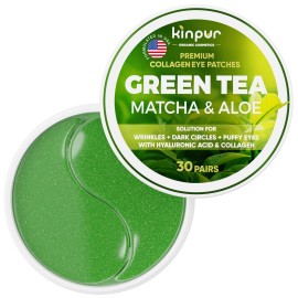 Under Eye Patches for Puffy Eyes and Dark Circles & Eye Bags with Green Tea Matcha & Aloe - Natural Skincare Hydrating Eye Masks with Hyaluronic Acid to Refresh, Soothe & Revitalize - 30 Pairs
