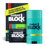 SweatBlock Maximum Clinical Strength Antiperspirant and Deodorant System for Men and Women Hyperhidrosis Aid for Excessive Sweating and Odor 10 DRIBOOST Wipes Plus Unisex Deodorant Stick 2.7 oz