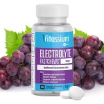 Vitassium FastChews, Chewable Electrolyte Tablets for Management of POTS and High Sodium Diets, Fast-Acting Sodium Tablets, Grape Flavor, 60 Count