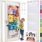 Honeyera The Original Stuffed Animal Storage (Patented) - Over Door Organizer for Stuffies, Baby Ideas Holder, Toy Plush Hammock Hanging Net Big Girls Toddler Large Bag Animals Stuffy Behind