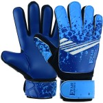 EFAH SPORTS Soccer Goalkeeper Gloves for Kids Boys Children Youth Football Goalie Gloves with Super Grip Protection Palms (Size 7 Suitable for Size S-M Adult, Blue)