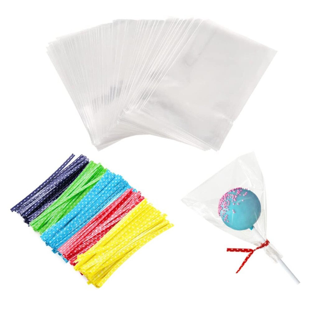 100PCS Small Cellophane Bags, 3x4 OPP Rice Crispy Bags for Gift Goodie Favor Candy Cake Pop Birthday Party Cookies Christmas New Year Wedding Party (3\'\' x 4\'\')