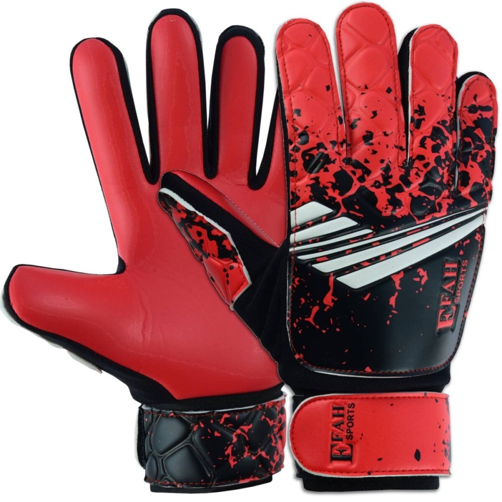 EFAH SPORTS Soccer Goalkeeper Gloves for Kids Boys Children Youth Football Goalie Gloves with Super Grip Protection Palms (Size 5 Suitable for 9 to 12 Years Old, Red)