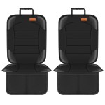Siivton Car Seat Protector for Child Seat Cushion for Leather and Fabric Seats, 2 Mesh Pockets, Non-Slip Backing, Carseat Protectors for Vehicles, Baby, Pets (2 Pack)
