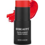 CCbeauty Red Face Paint Stick, Face Painting Kit, Full Coverage SFX Makeup Foundation, Professional Non-Toxic Body Paint for Halloween Costume Party, For Clown, Devil, Demon, Spider Makeup