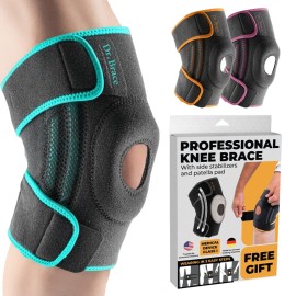 DR. BRACE ELITE Knee Brace with Side Stabilizers & Patella Gel Pads for Maximum Knee Pain Support and fast recovery for men and women-Please Check How To Size Video (Earth, Medium)