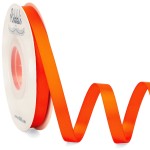 Ribbli Double Faced Torrid Orange Satin Ribbon,3/8 x Continuous 25 Yards,Use for Bows Bouquet,Gift Wrapping,Floral Arrangement