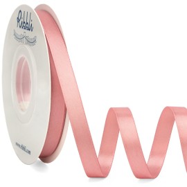 Ribbli Double Faced Rose Gold Satin Ribbon,3/8 x Continuous 25 Yards,Use for Bows Bouquet,Gift Wrapping,Floral Arrangement