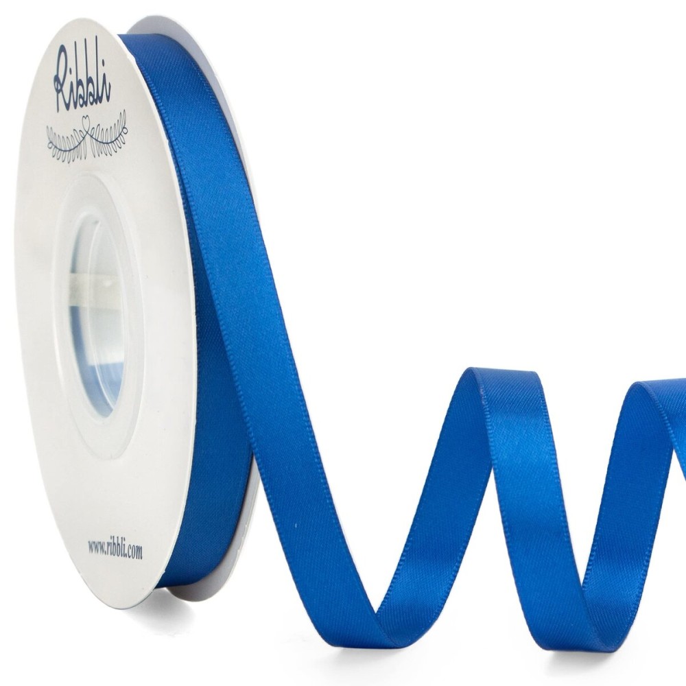 Ribbli Double Faced Royal Blue Satin Ribbon,3/8 x Continuous 25 Yards,Use for Bows Bouquet,Gift Wrapping,Floral Arrangement