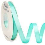 Ribbli Double Faced Aqua Blue Satin Ribbon,3/8 x Continuous 25 Yards,Use for Bows Bouquet,Gift Wrapping,Floral Arrangement