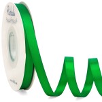 Ribbli Double Faced Emerald Green Satin Ribbon,3/8 x Continuous 25 Yards,Use for Bows Bouquet,Gift Wrapping,Floral Arrangement